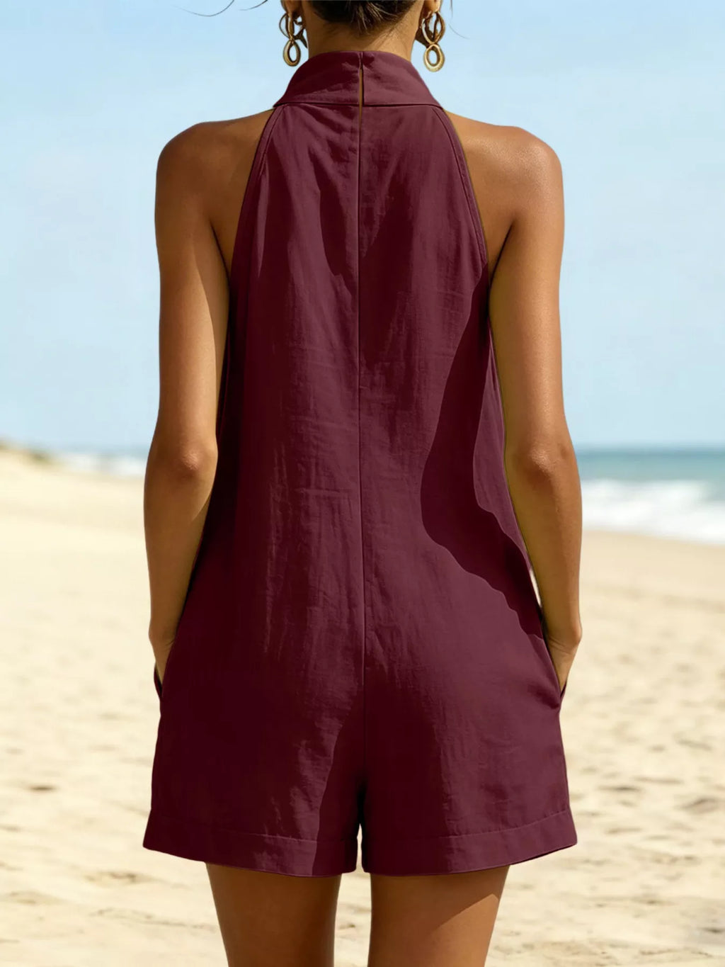 Halter Neck Romper Pockets (6)