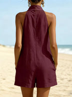 Halter Neck Romper Pockets (6)