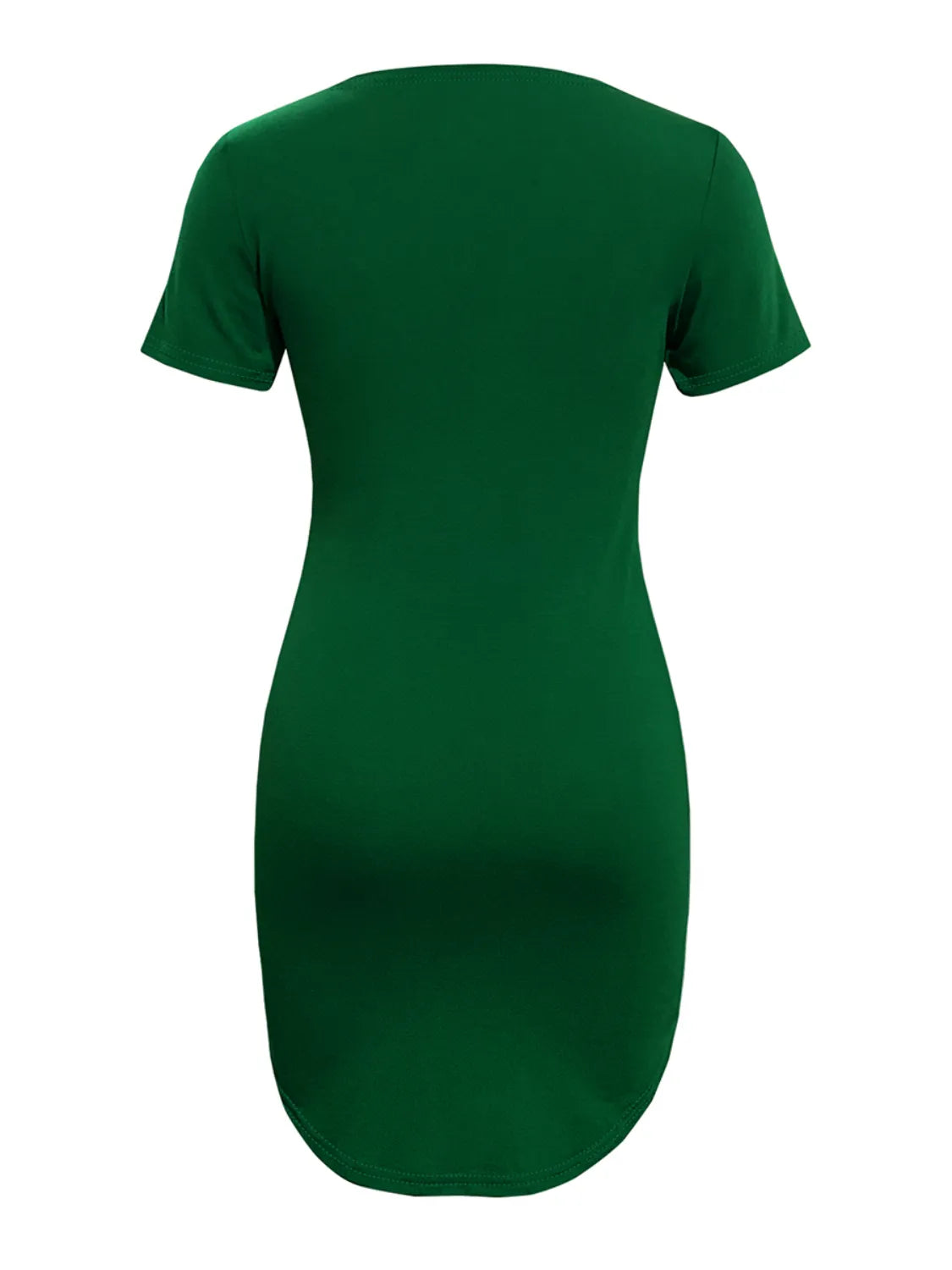Round Neck Short Sleeve Mini Tee Dress (16)