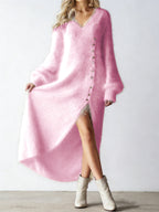 V-neck Loose Mid-length Dress photo 5