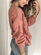 Openwork V-neck Cardigan (5)