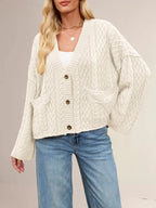 Cable Knit Button-down Cardigan (21)