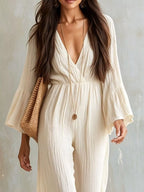 Textured Flare Sleeve Jumpsuit (4)