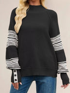 Waffle Knit Mock Neck Sweater (6)
