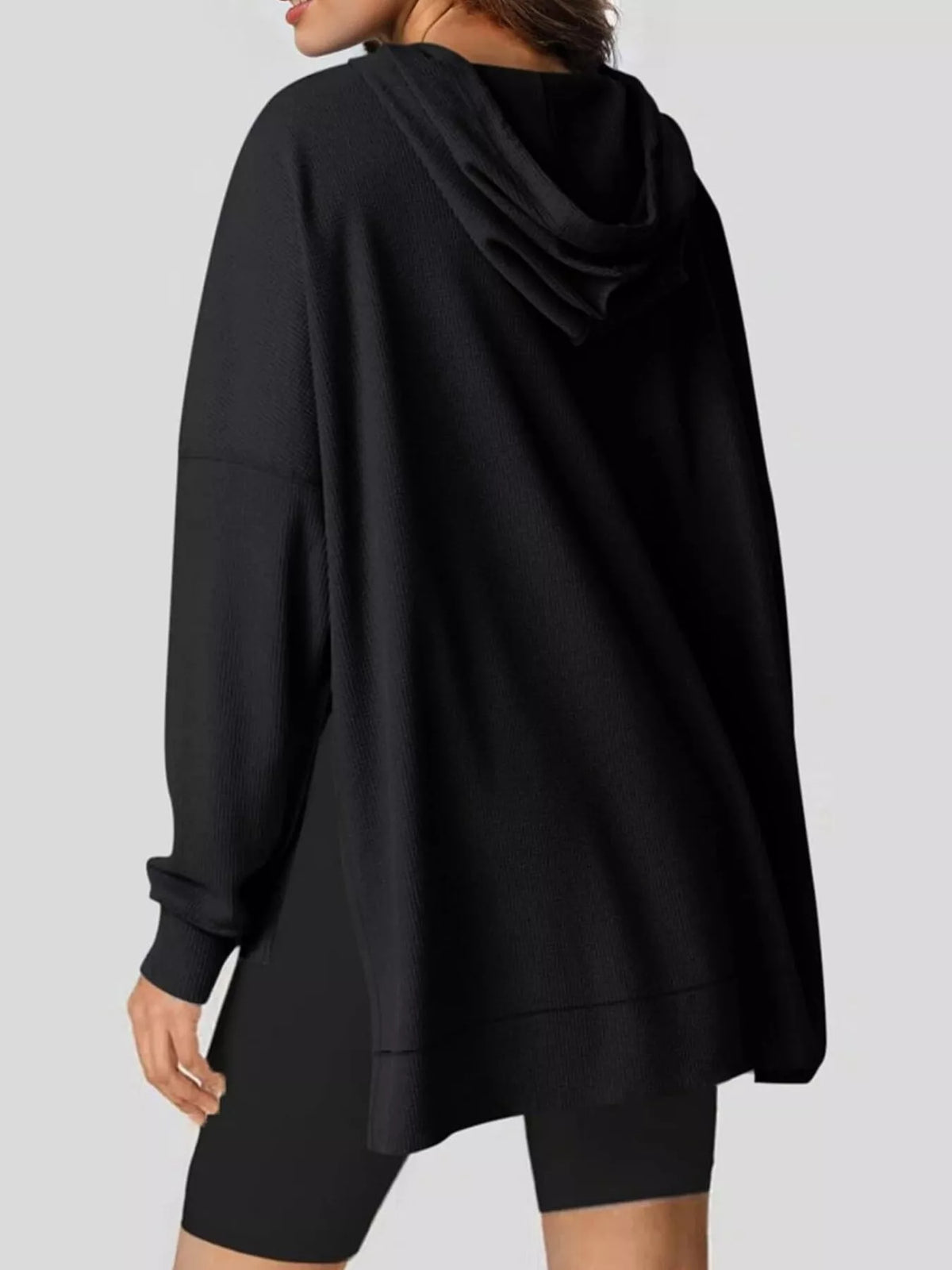 High-low Hoodie Kangaroo Pocket (7)