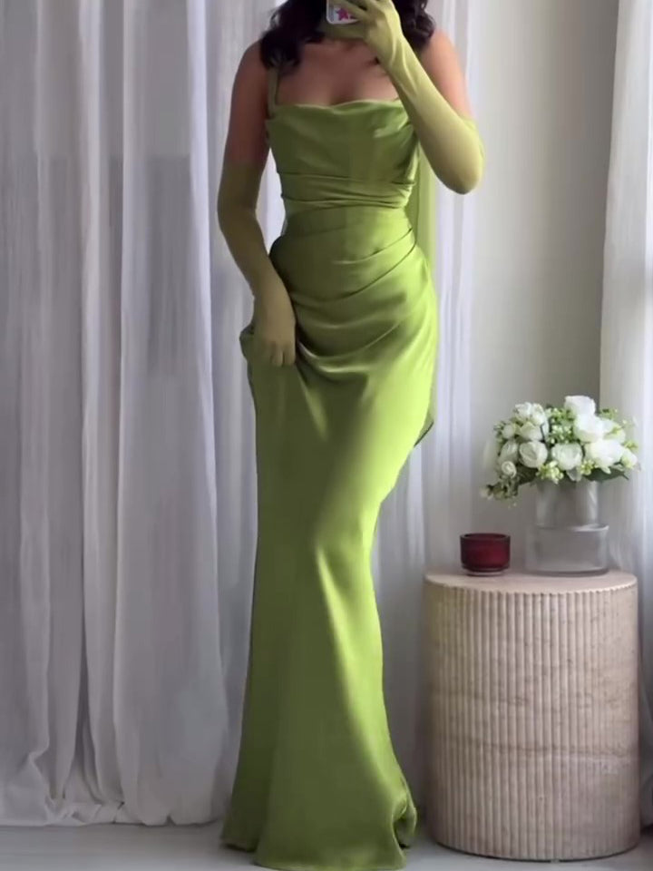 Elegant Pleated Suspender Maxi Dress variant CJLY246624401AZ|CJLY246624402BY|CJLY246624403CX|CJLY246624404DW|CJLY246624405EV|CJLY246624406FU