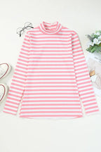 Striped Mock Neck Long Sleeve Top (8)