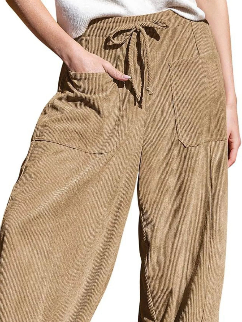 Casual Corduroy Wide Leg Pants Pockets (9)