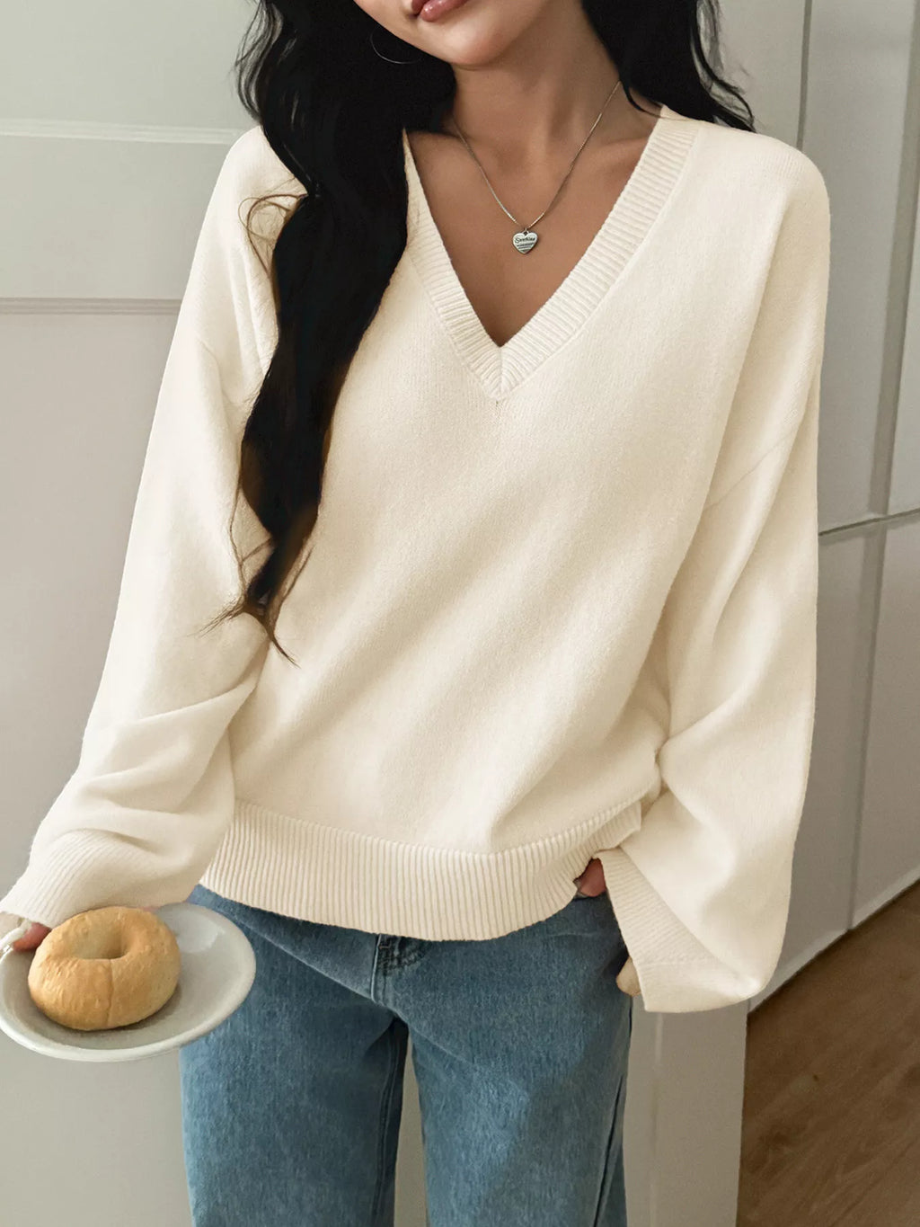V-neck Loose Fit Sweater (12)