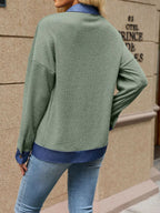 Contrast Denim Collar Zip Up Outerwear (23)
