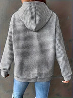 Textured Knit Drawstring Hoodie (21)