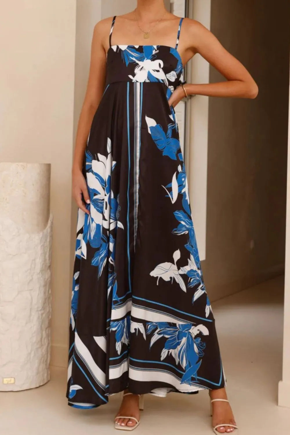 Printed Square Neck Cami Maxi Dress