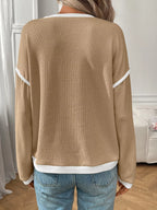 Ribbed Knit Contrast Trim Sweater (18)