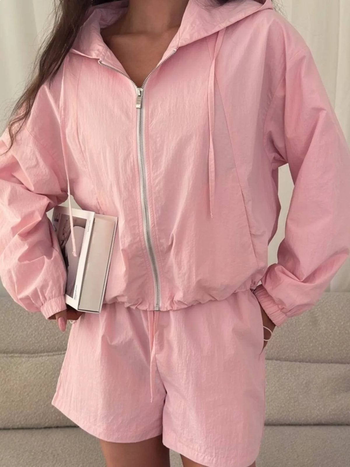 Lightweight Hooded Jacket Shorts Set (8)
