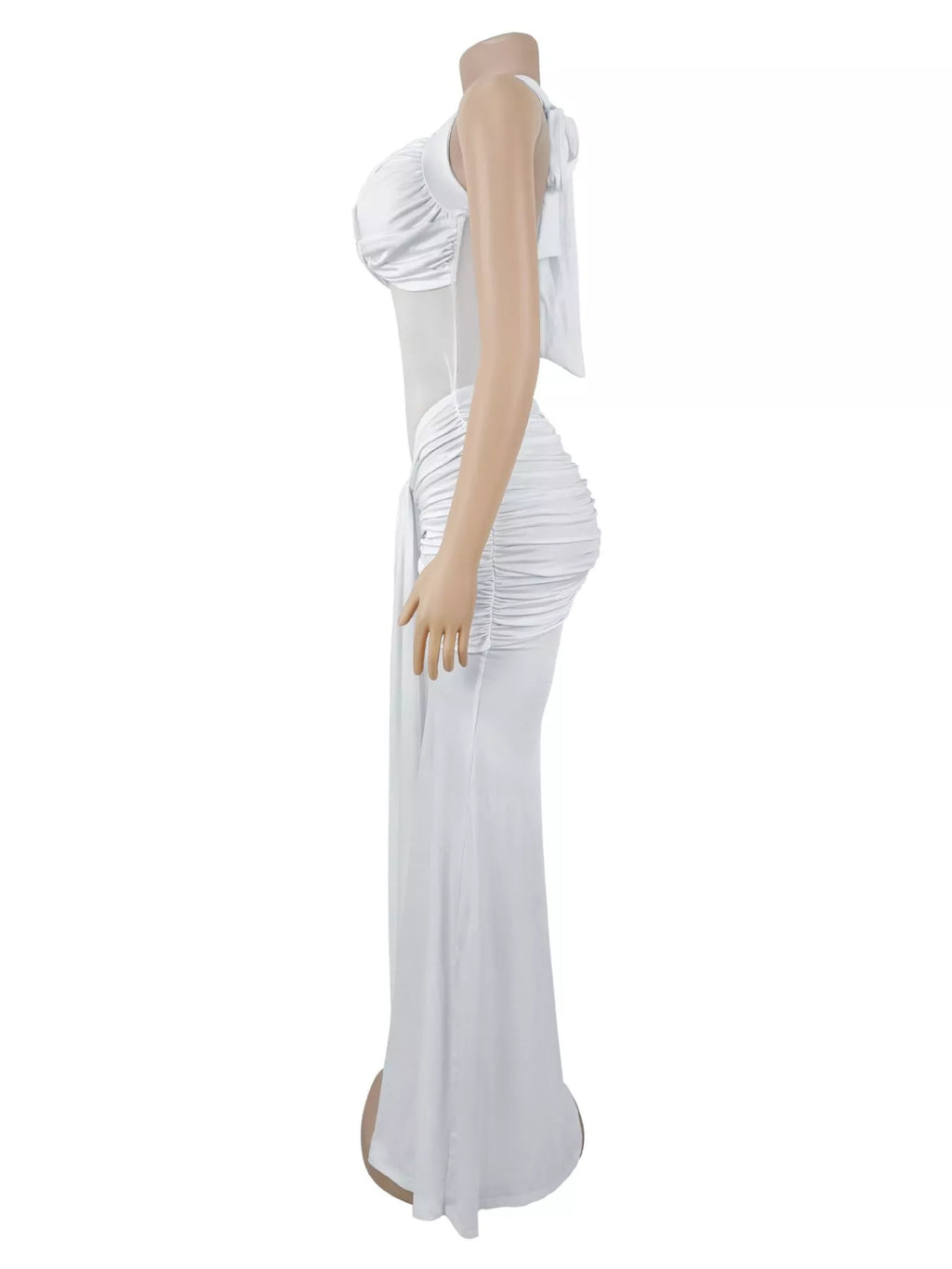 Twisted Front Ruched Bodycon Maxi Dress (4)