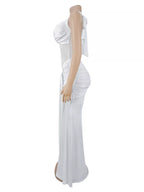 Twisted Front Ruched Bodycon Maxi Dress (4)