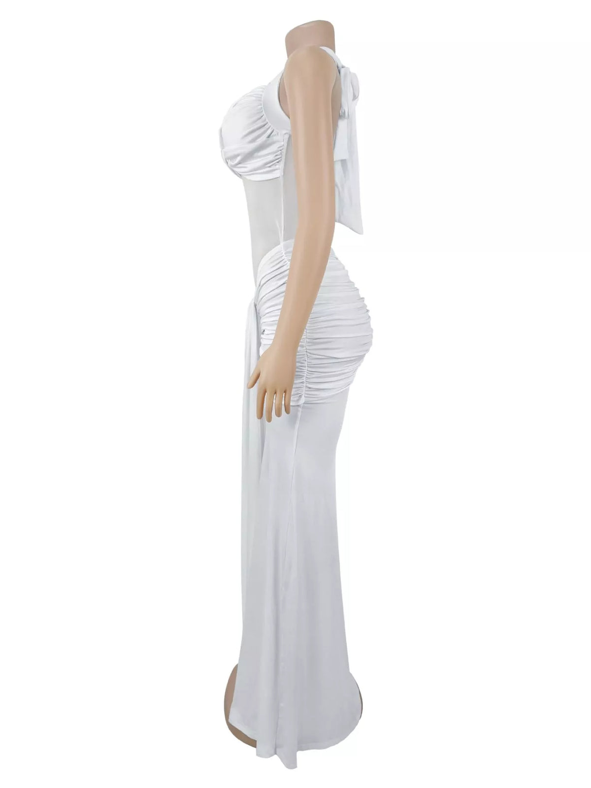 Twisted Front Ruched Bodycon Maxi Dress (4)