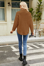 Slit Long Sleeve Mock Neck Sweater (10)