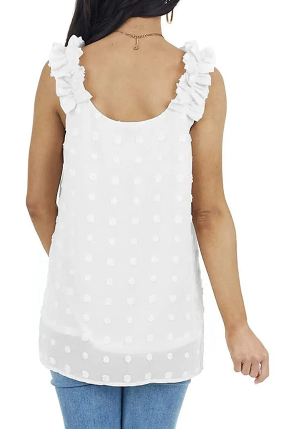 Full Size Swiss Dot V-neck Tank (11)