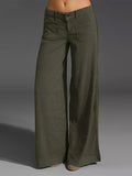 Full Size Wide Leg Pants Pockets Plus
