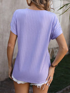 Textured Surplice Short Sleeve Blouse (6)