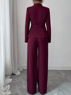 One Button Blazer Pants Set (33)