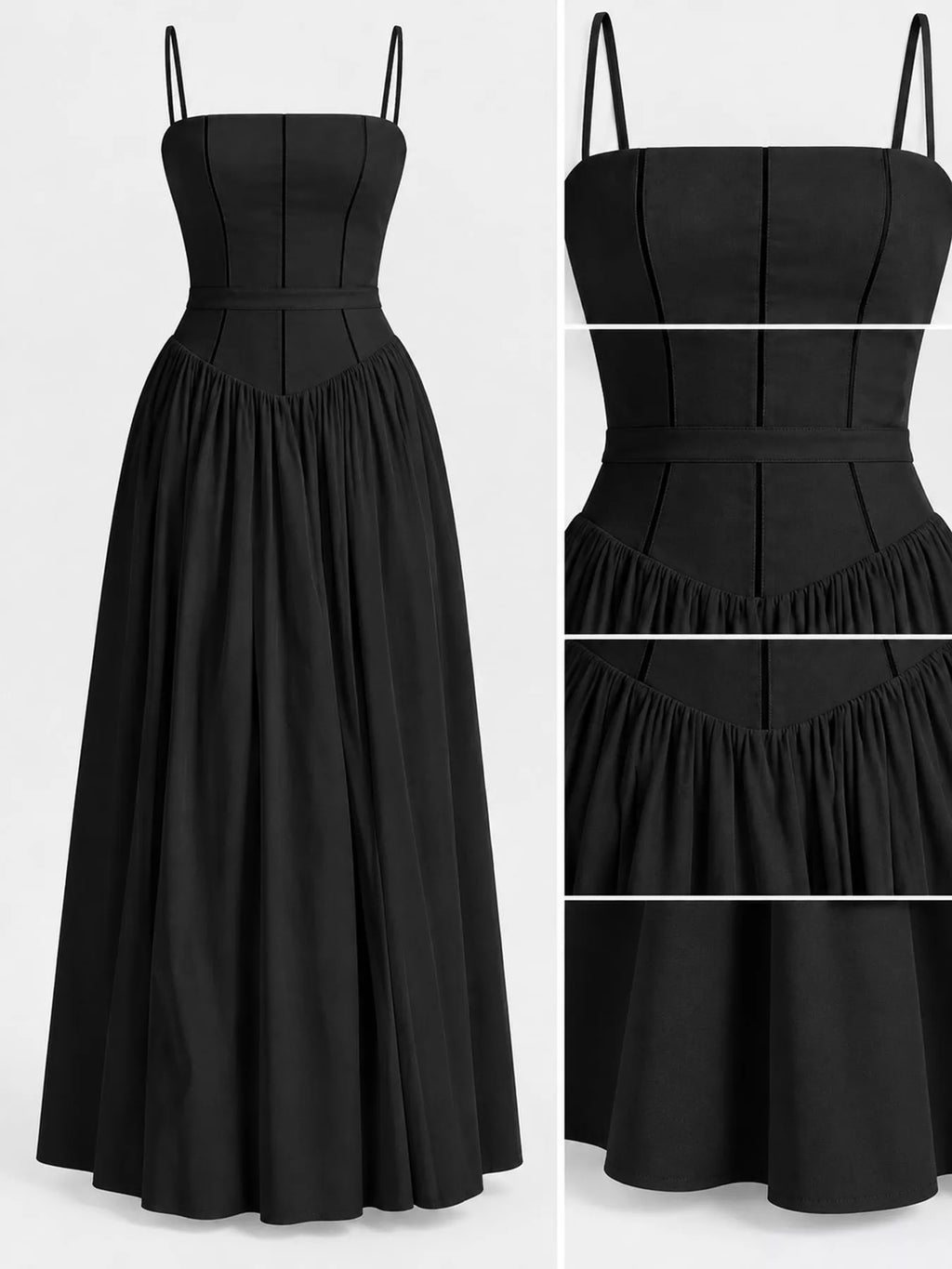 Floral Spaghetti Straps Midi Dress (14)