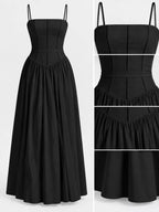 Floral Spaghetti Straps Midi Dress (14)
