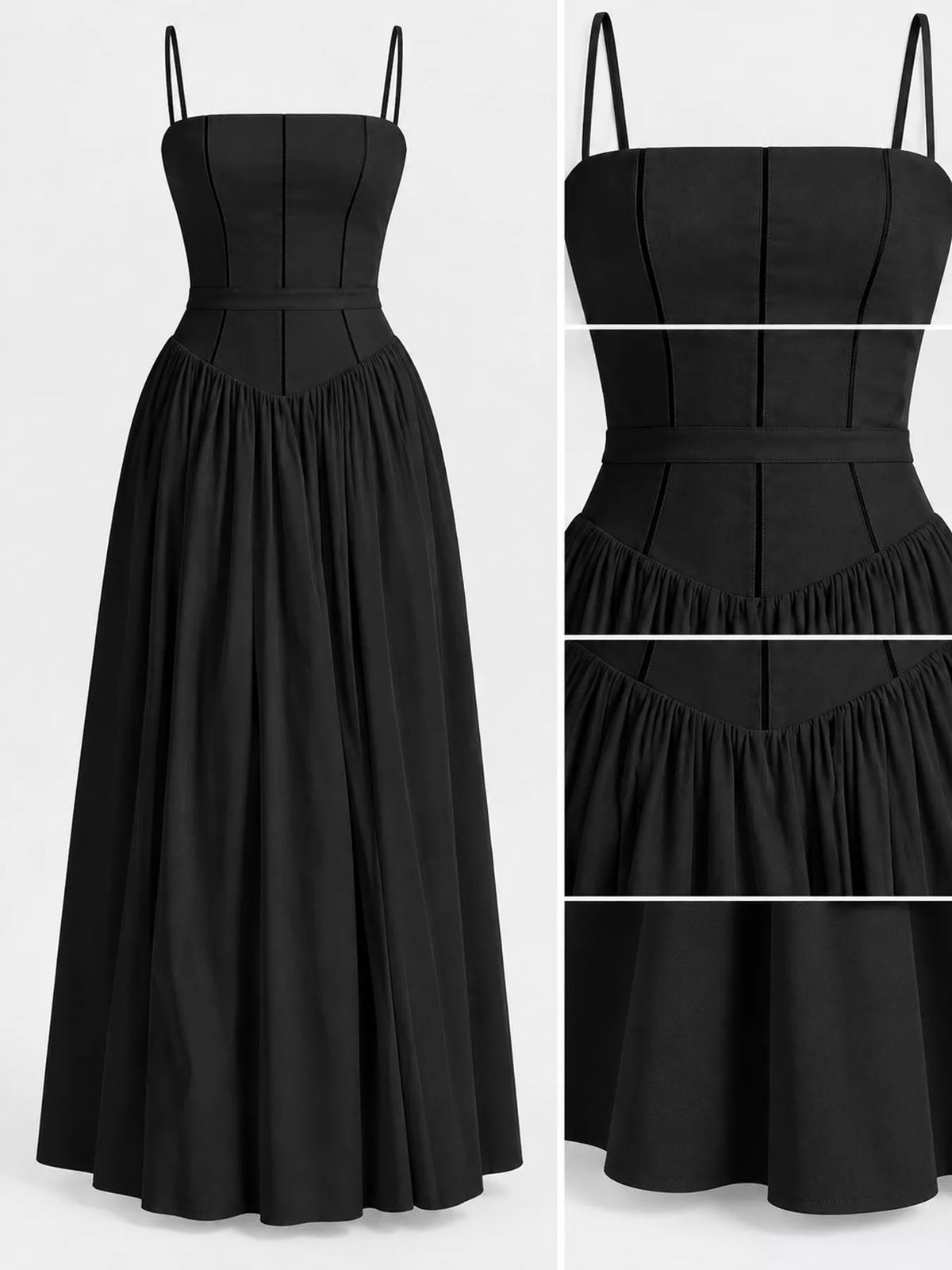 Floral Spaghetti Straps Midi Dress (14)