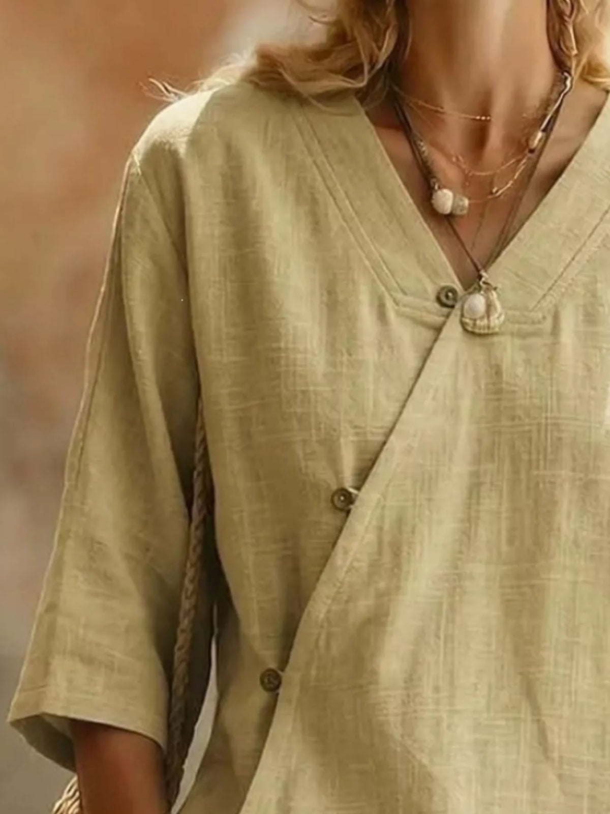 Surplice 3/4 Sleeve Blouse (2)