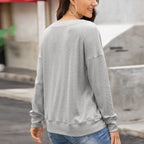Quarter Button Dropped Shoulder Blouse (20)