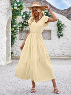 V-neck Ruffle Layered Dress photo 14