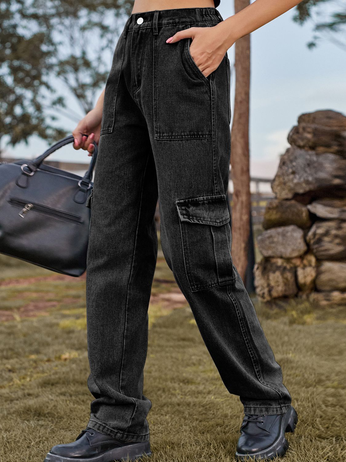 High Waist Cargo Jeans (6)