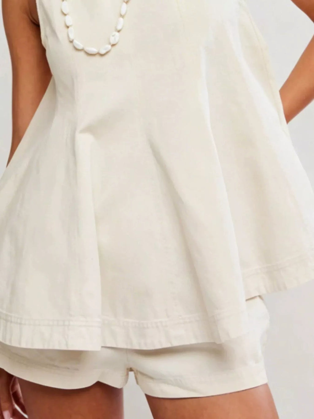Sleeveless Top Shorts Denim Set (11)