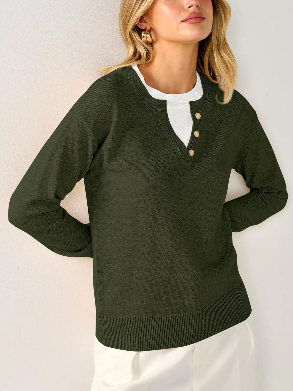 Long Sleeve Dropped Shoulder Sweater (9)
