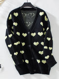 Heart V-neck Button Up Long Sleeve Cardigan (6)