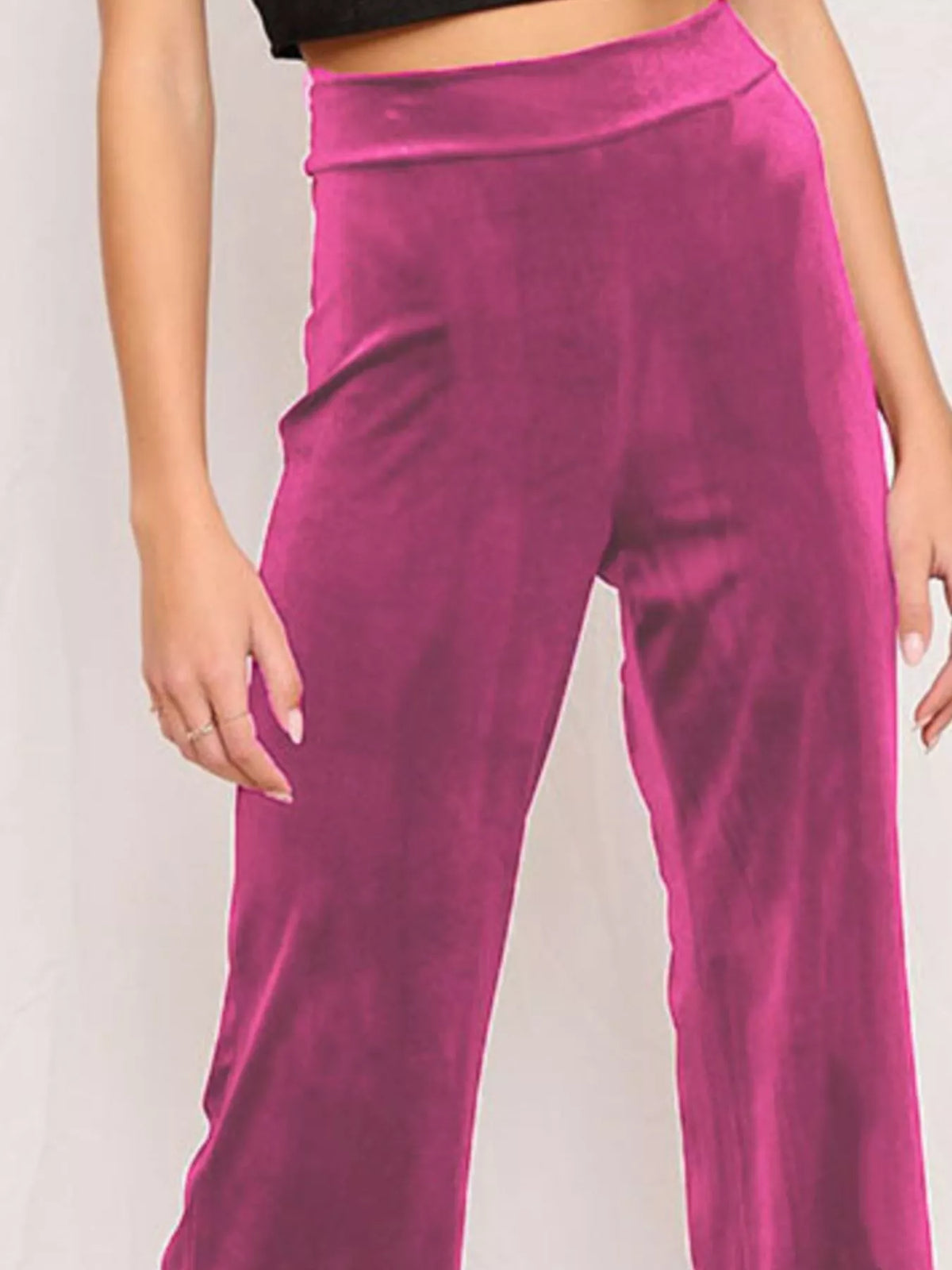 Full Size Velvet Wide Leg Pants Plus (2)