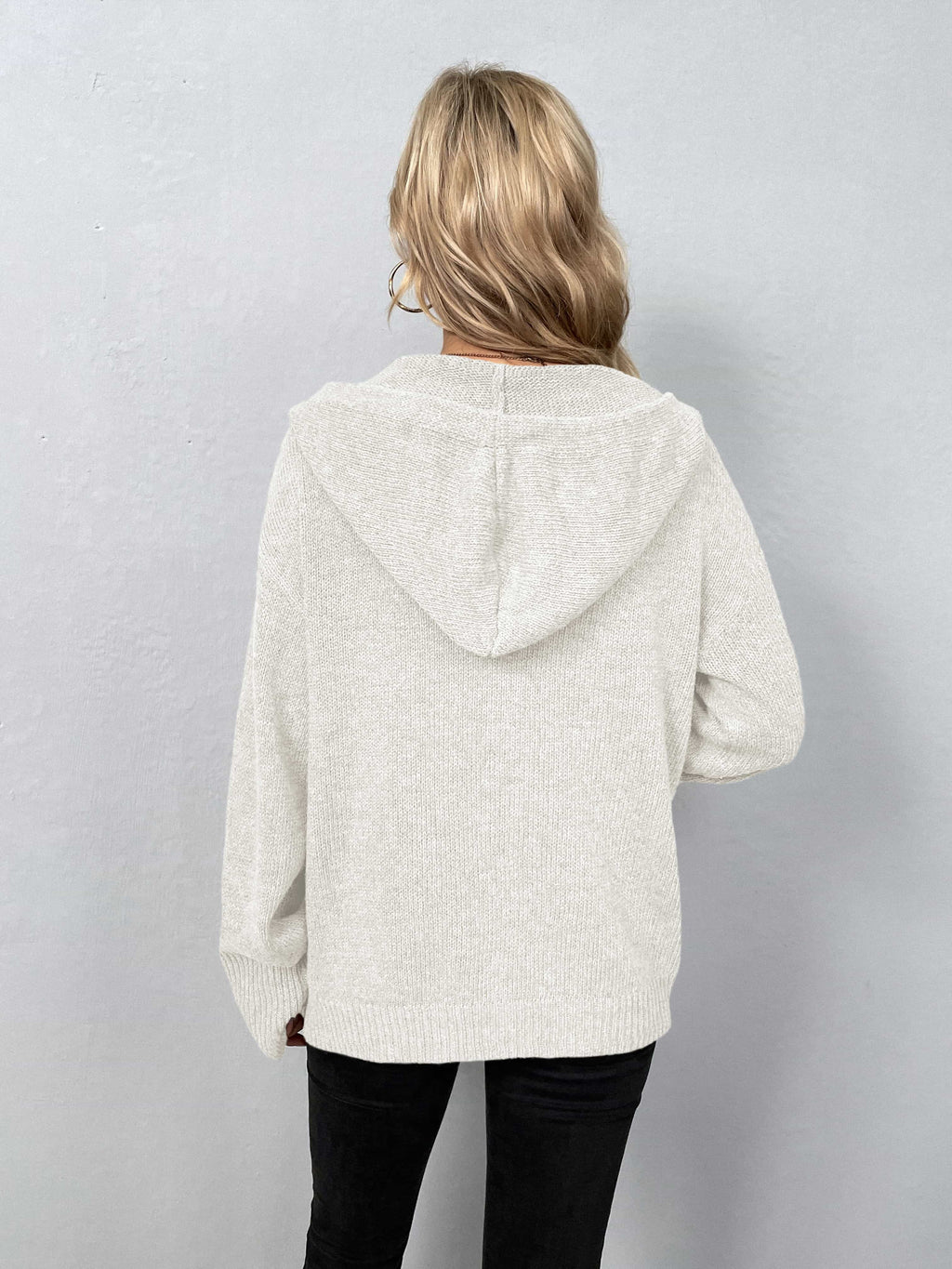 Button-down Long Sleeve Hooded Sweater (6)