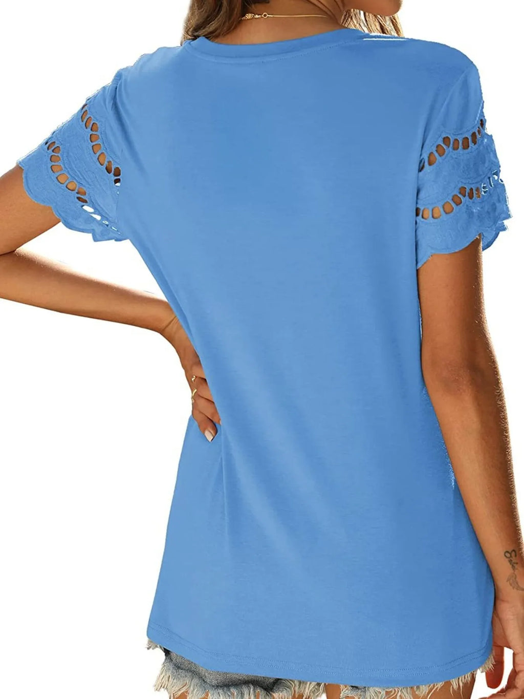 Round Neck Short Sleeve Casual T-shirt (20)