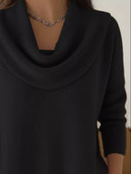Drape Neck Long Sleeve Knit Top (4)