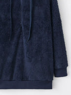 Full Size Half Zip Drawstring Fleece Hoodie Plus (18)