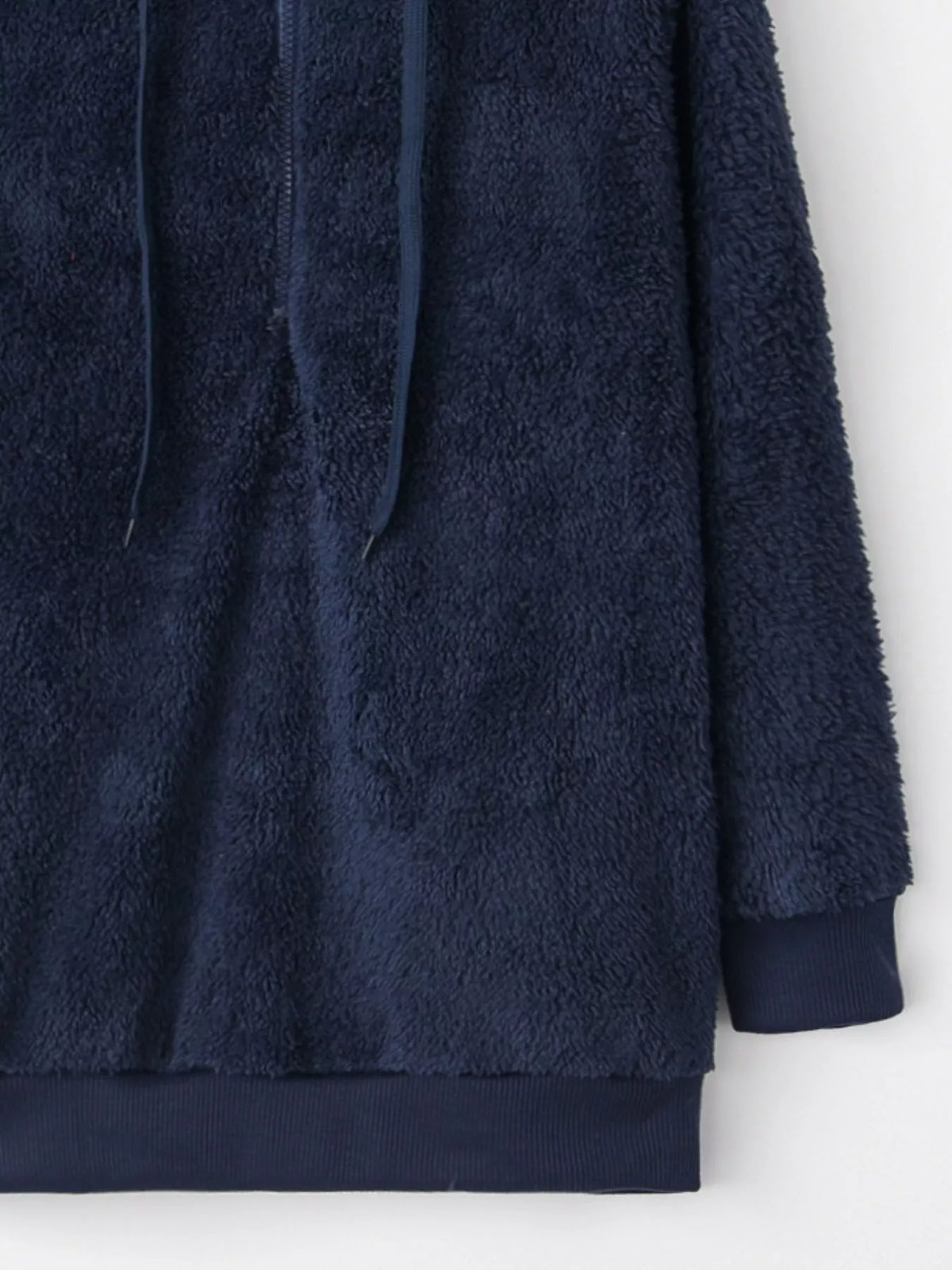 Full Size Half Zip Drawstring Fleece Hoodie Plus (18)