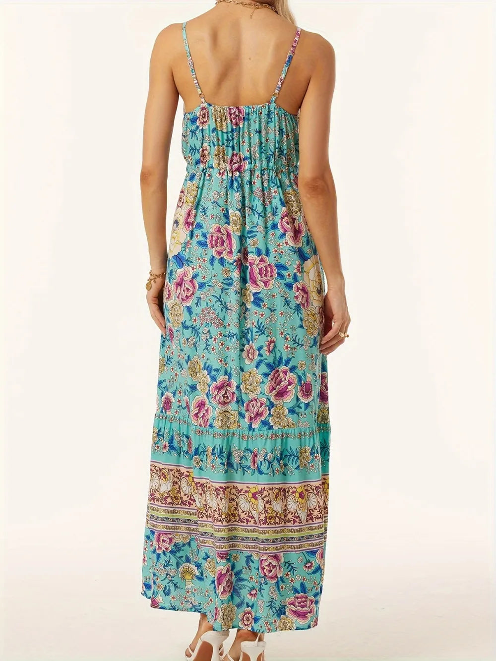 Printed Scoop Neck Midi Cami Dress (3)