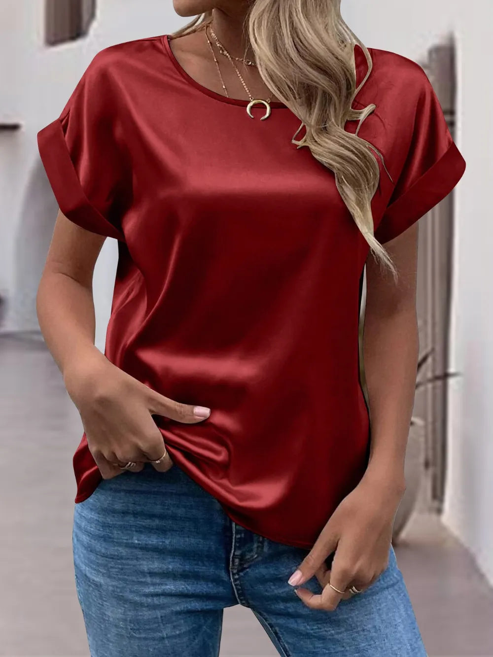 Round Neck Short Sleeve T-shirt (19)