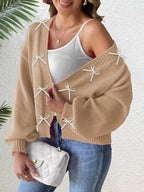 Bow-tie Open Front Knit Cardigan (12)