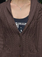 Cable Knit Button Up Cardigan (6)