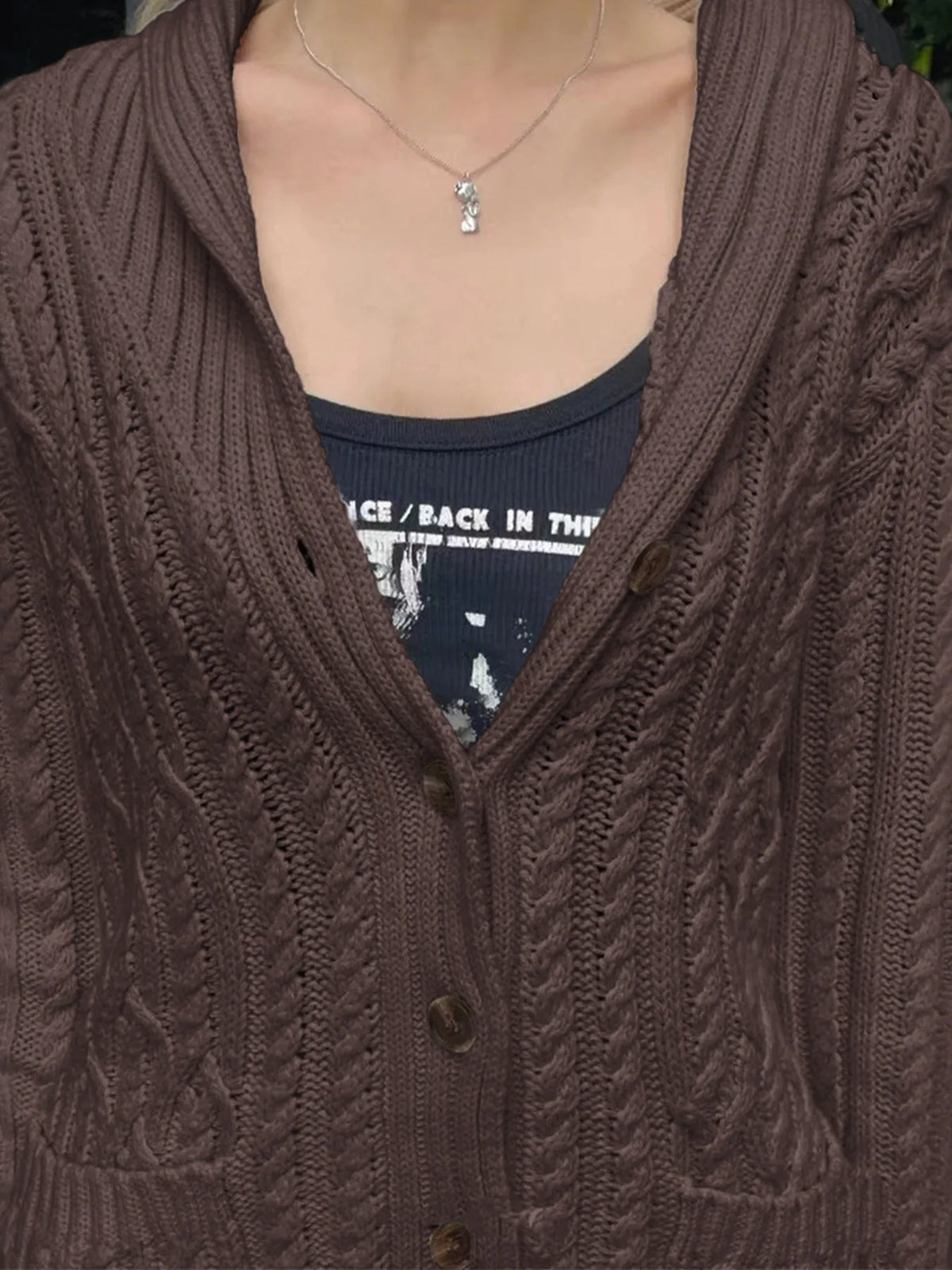 Cable Knit Button Up Cardigan (6)