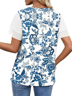 Layered Short Sleeve Round Neck T-shirt (21)
