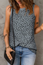 Printed Round Neck Tank Top (17)