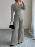 One Button Blazer Pants Set (20)